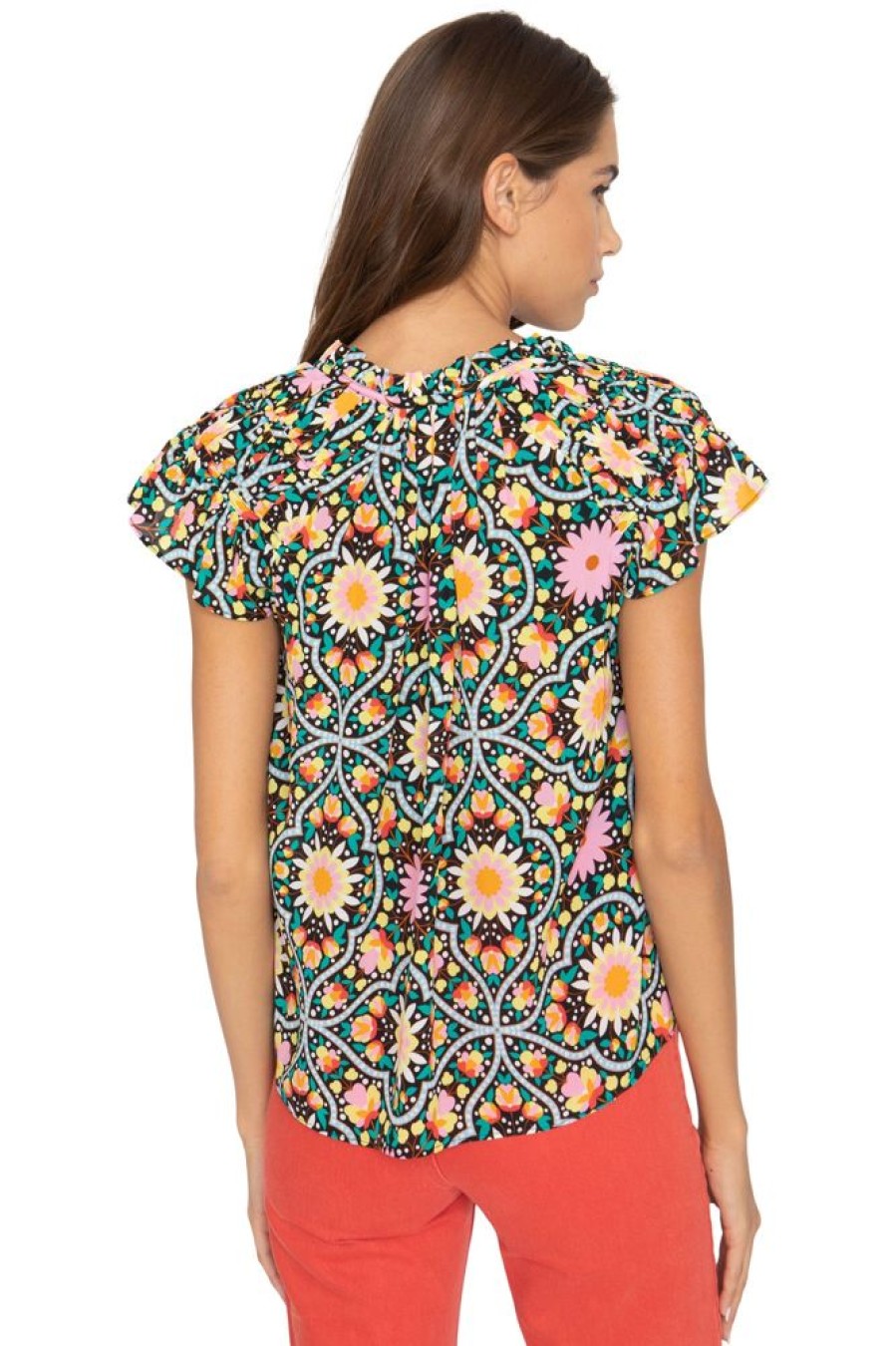 Tops Caballero | Caballero Nina Short Sleeve Top In Moroccan Art