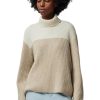 Sweaters ATM AnthonyThomas Melillo | Atm Wool Blend Colorblock Turtleneck Sweater In Beige Combo