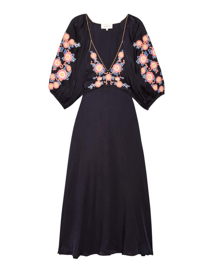 Dresses & Jumpsuits The Great | The Great Sagebrush Dress In Navy Country Floral Embroidery