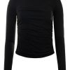 Tops VELVET | Velvet Jayde Long Sleeve Top In Black