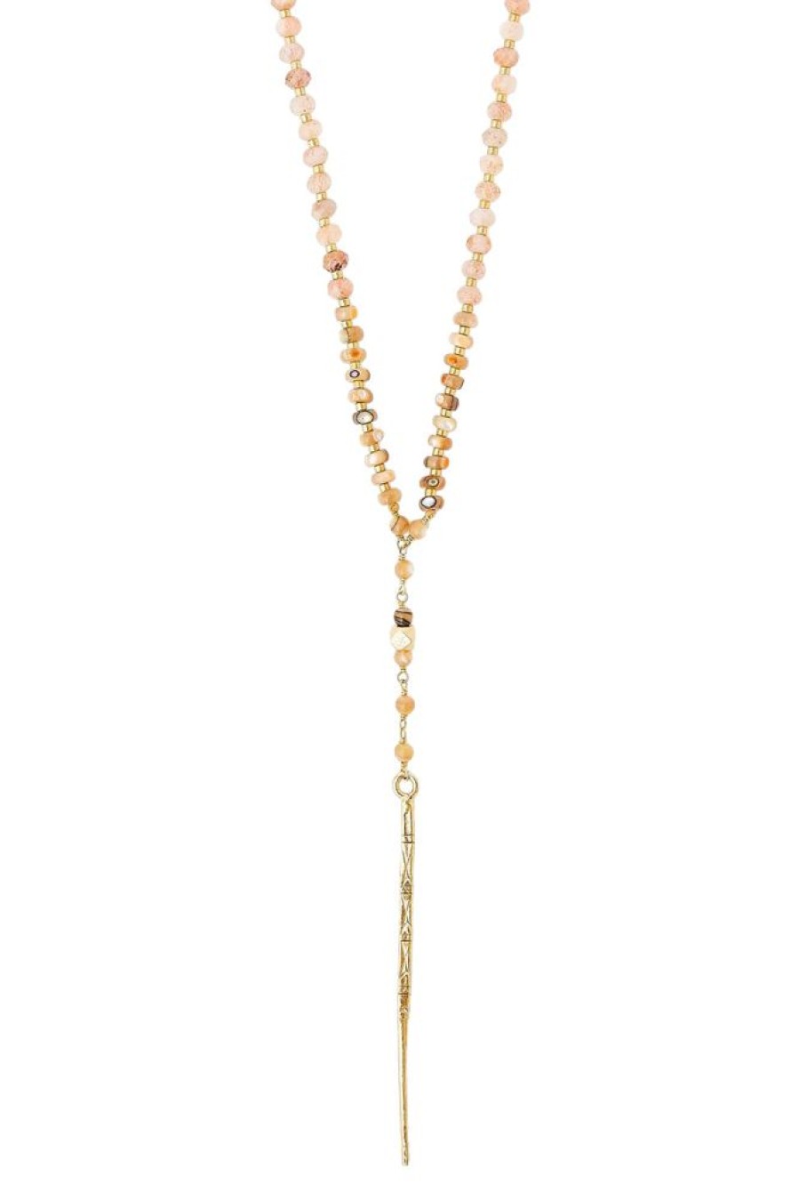 Jewelry CHAN LUU INC. | Chan Luu Beaded Dagger Necklace In Yellow Gold