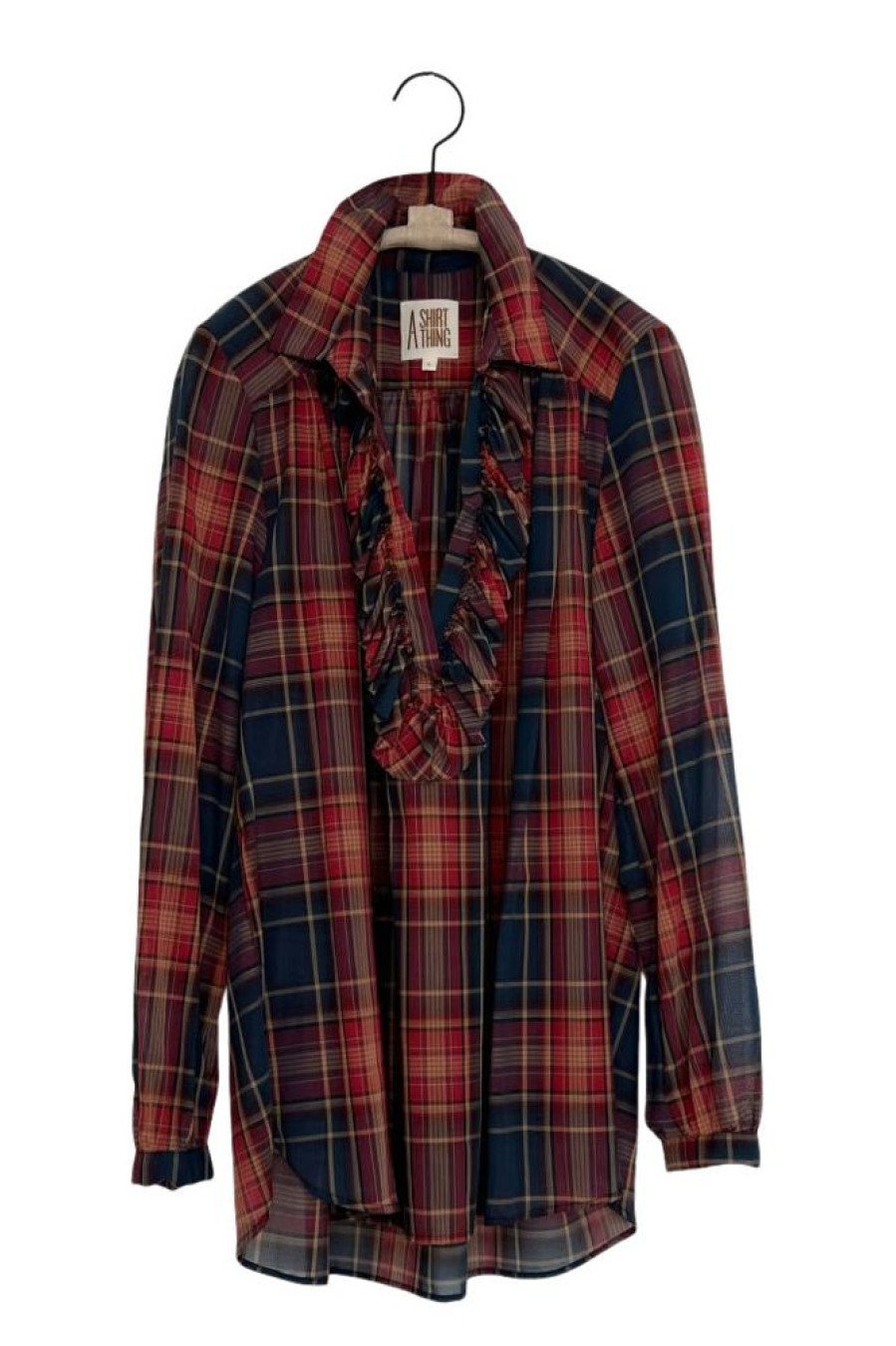 Tops A Shirt Thing | A Shirt Thing Celine Plaid Top In Navy