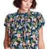 Tops Trovata | Trovata Birds Of Paradis Carla Highneck Top In Wild Hibiscus