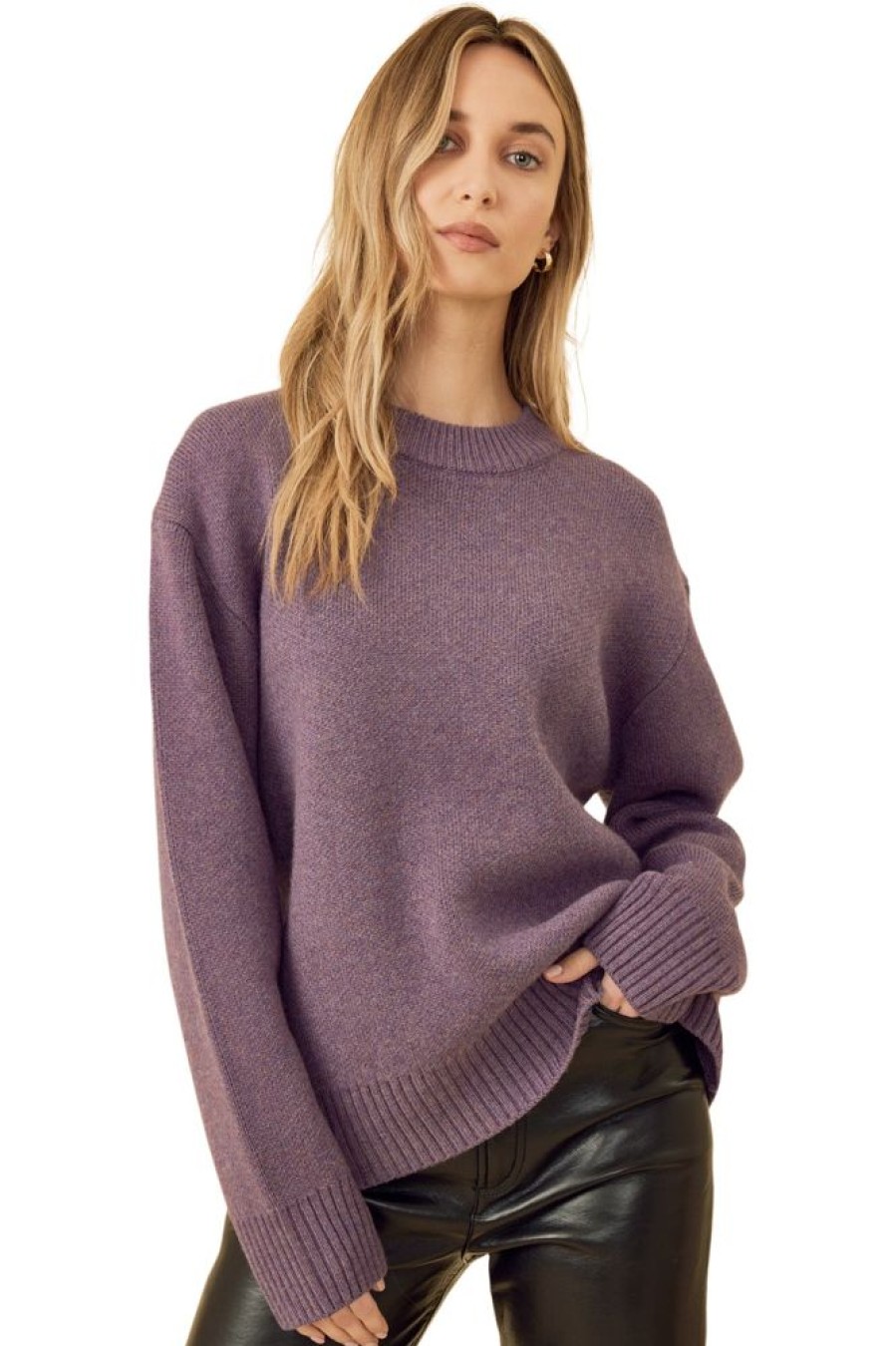 Sweaters One Grey Day | One Grey Day Solomon Pullover In Aubergine