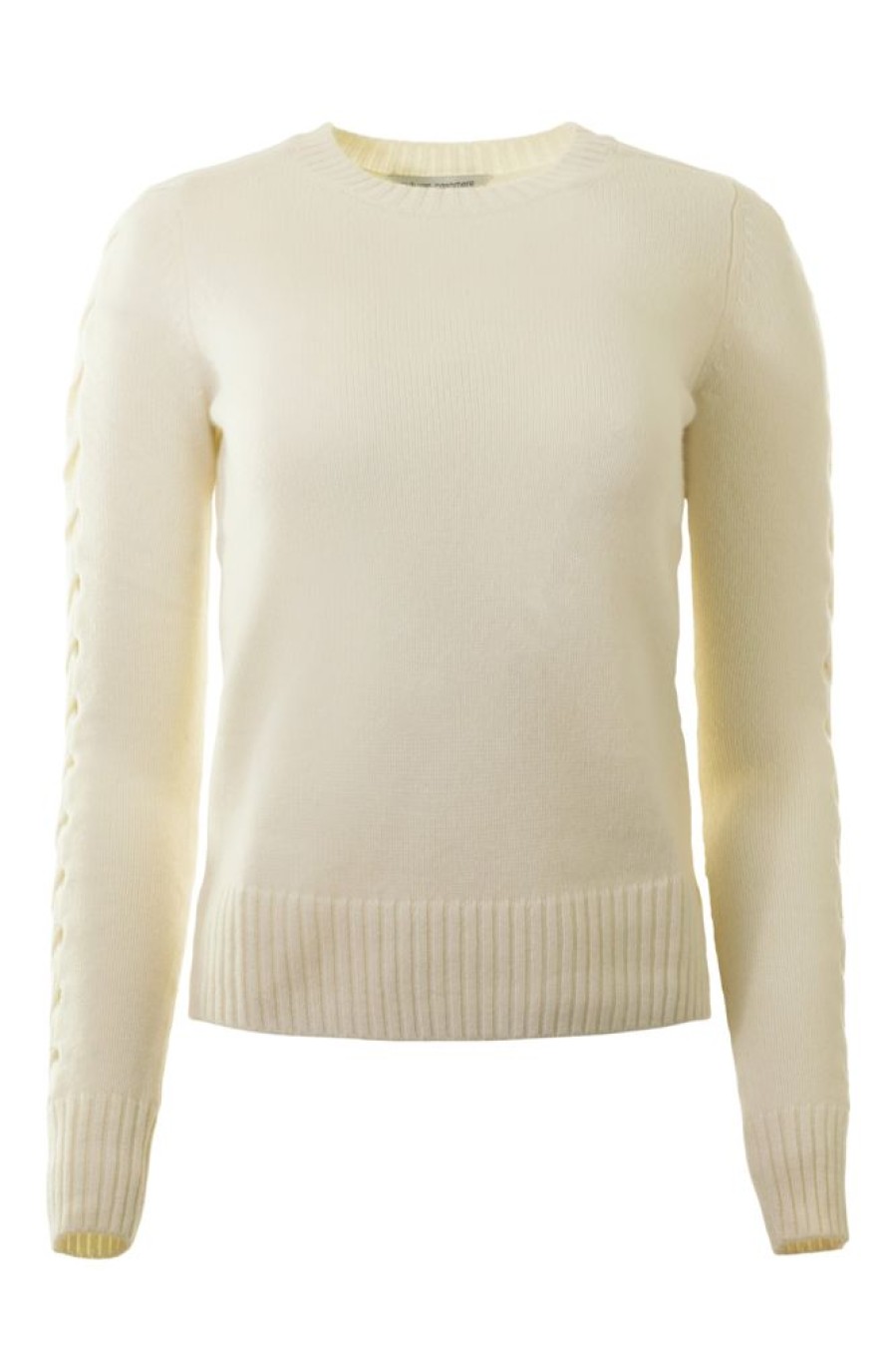 Sweaters AUTUMN CASHMERE | Autumn Cashmere Crewneck Sweater With Open Cable Sleeves