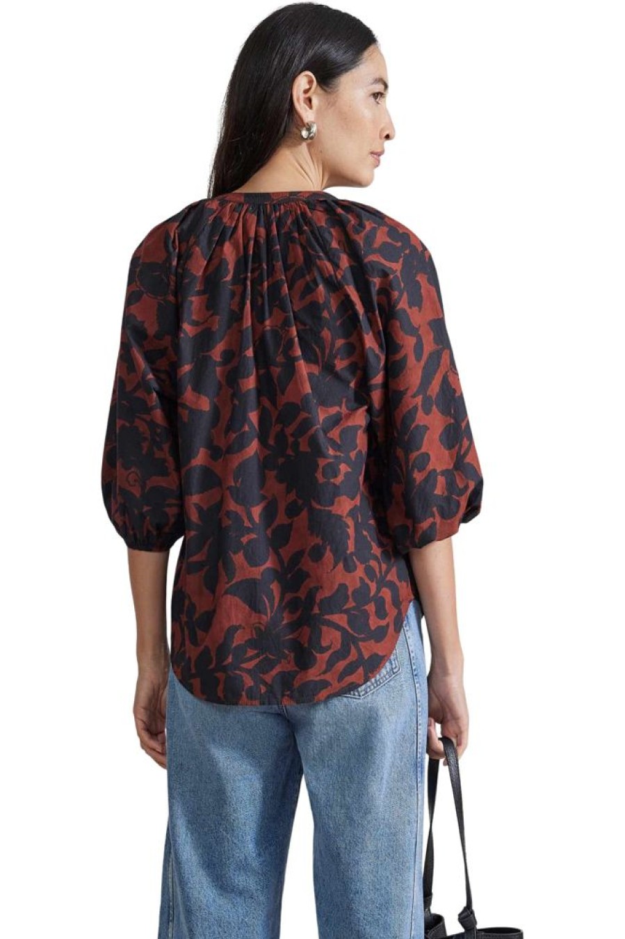 Tops Apiece Apart | Apiece Apart Mitte Top In Deep Botanical Floral