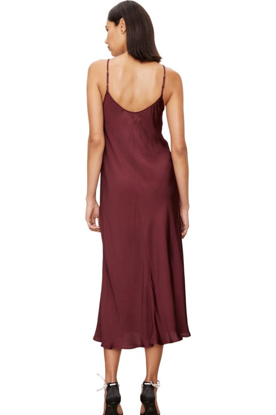 Dresses & Jumpsuits VELVET | Velvet Poppy Satin Slip Dress In Malbec