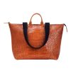 Accessories CLARE V. | Clare V. Le Zip Sac In Cuoio Croco Cuoio Autumn Croco