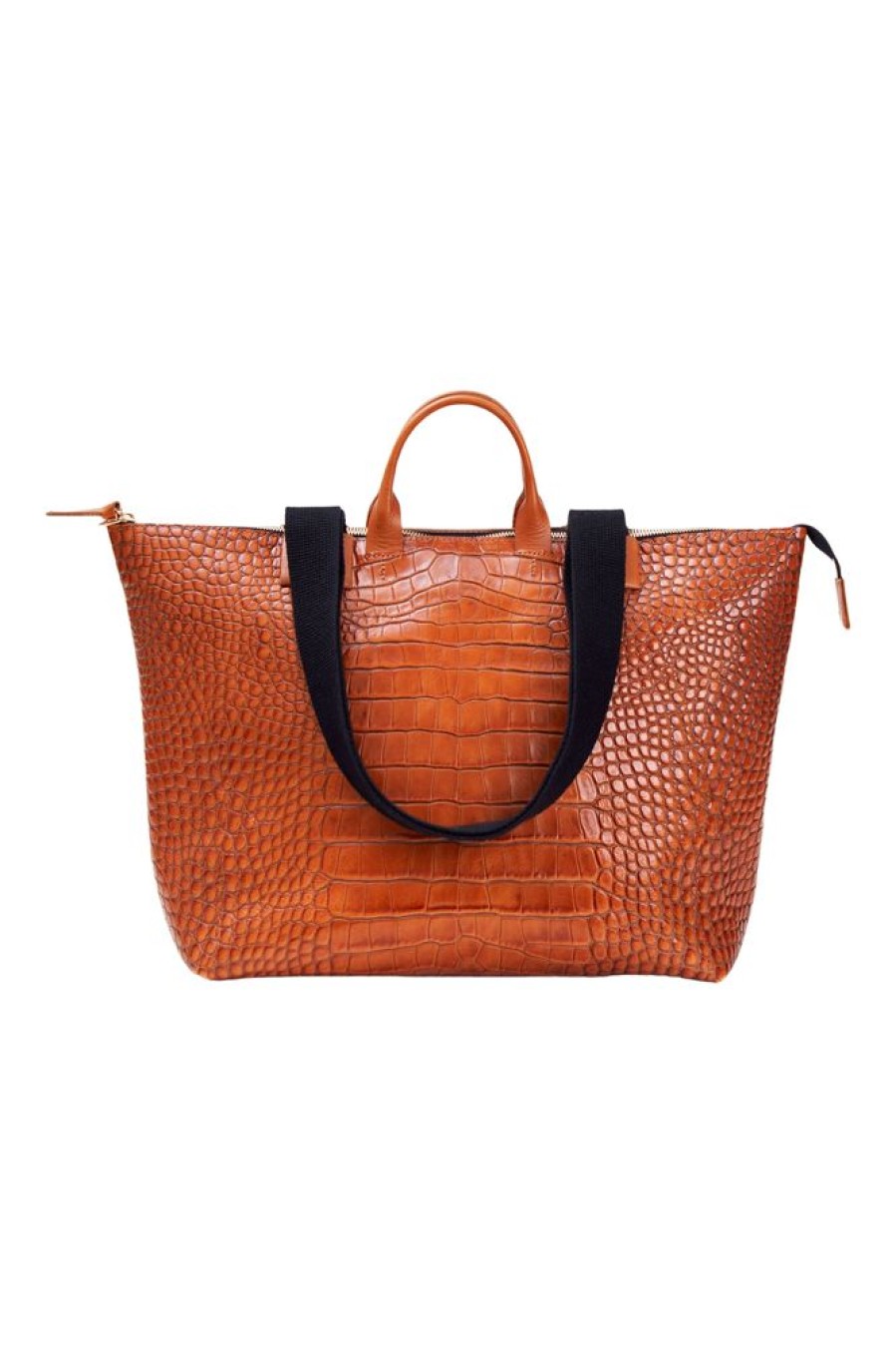 Accessories CLARE V. | Clare V. Le Zip Sac In Cuoio Croco Cuoio Autumn Croco