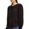 Tops VELVET | Velvet Bristol Long Sleeve Blouse In Black