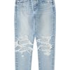 Denim Moussy Denim | Moussy Denim May Tapered Mid Rise Jeans In Light Blue