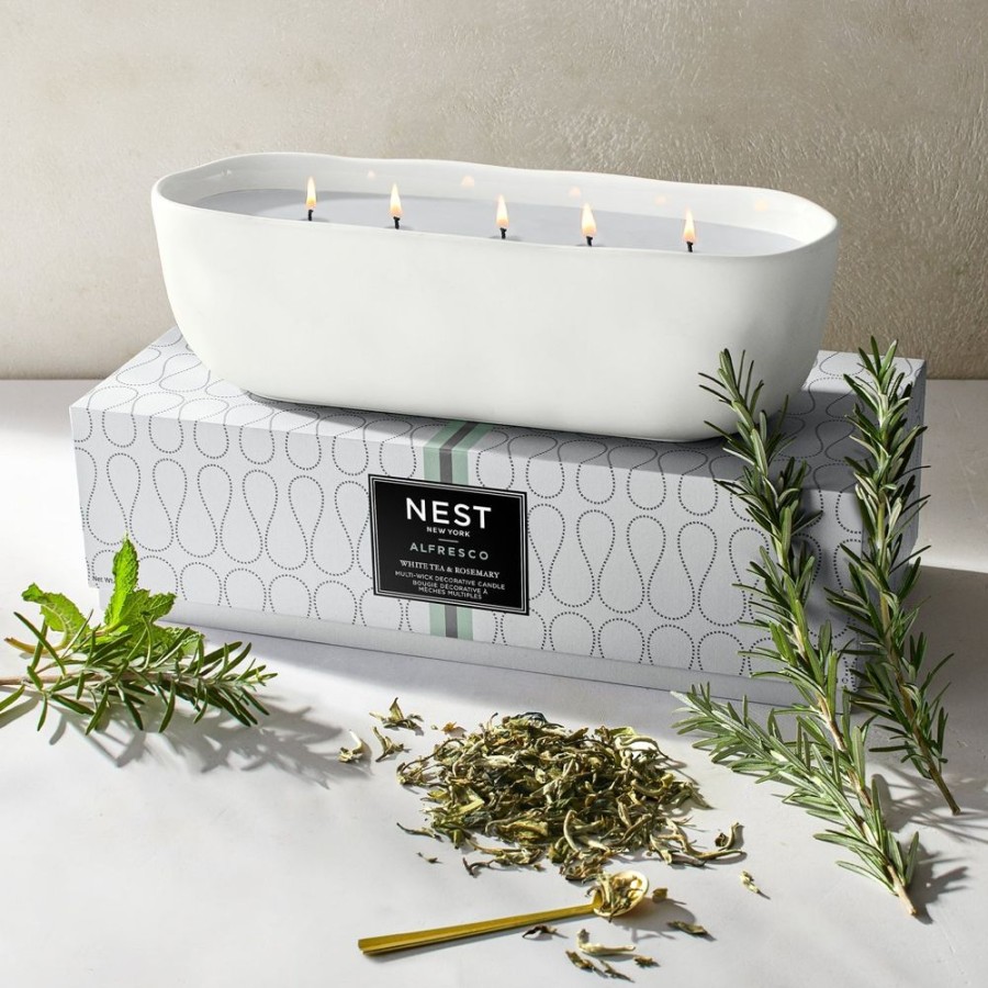 Home & Body Nest Fragrances | Nest Alfresco Multi-Wick Decorative Candle In White Tea & Rosemary