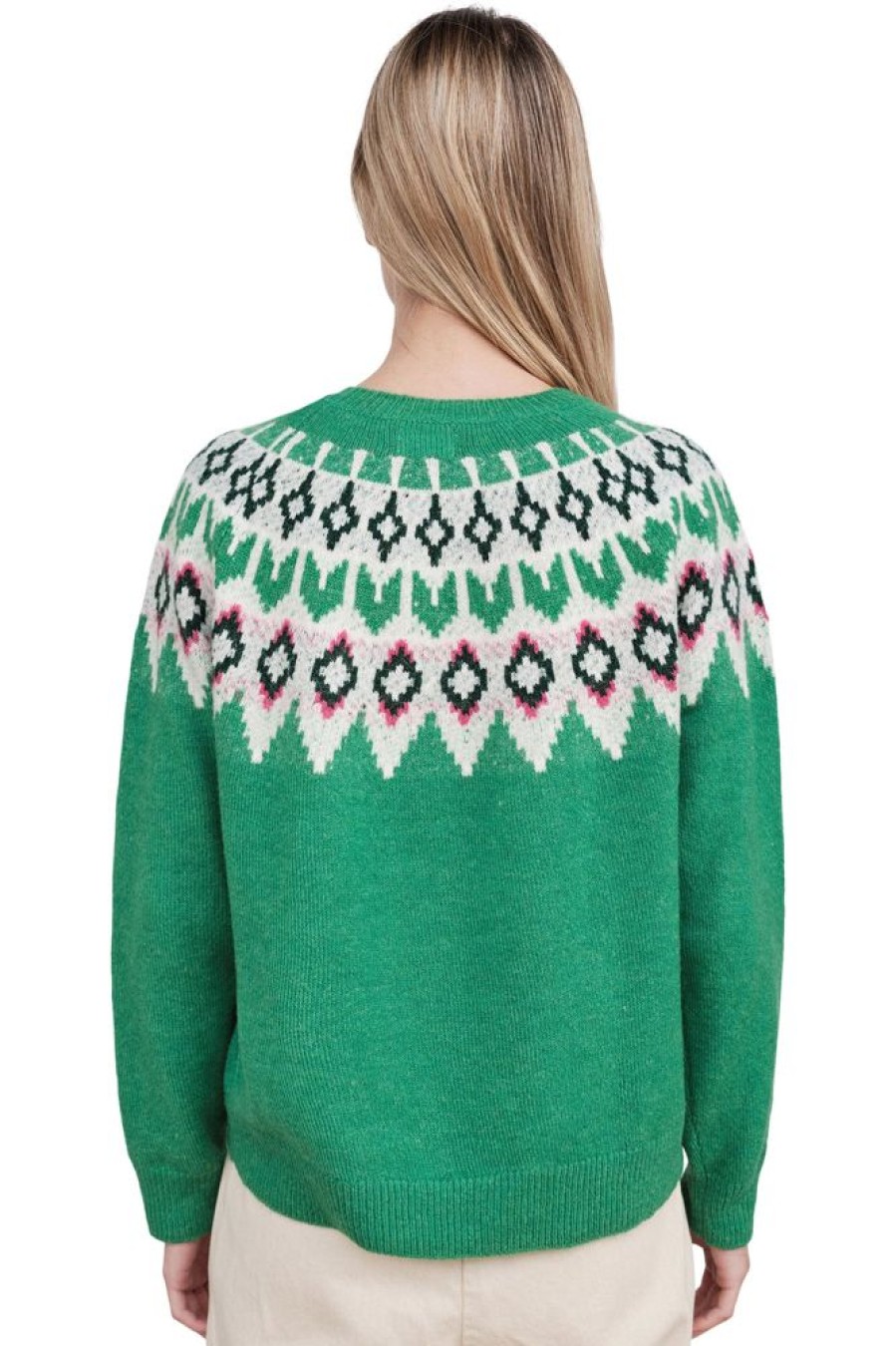 Sweaters SUNDRY | Sundry Fairisle Crewneck Sweater In Jade