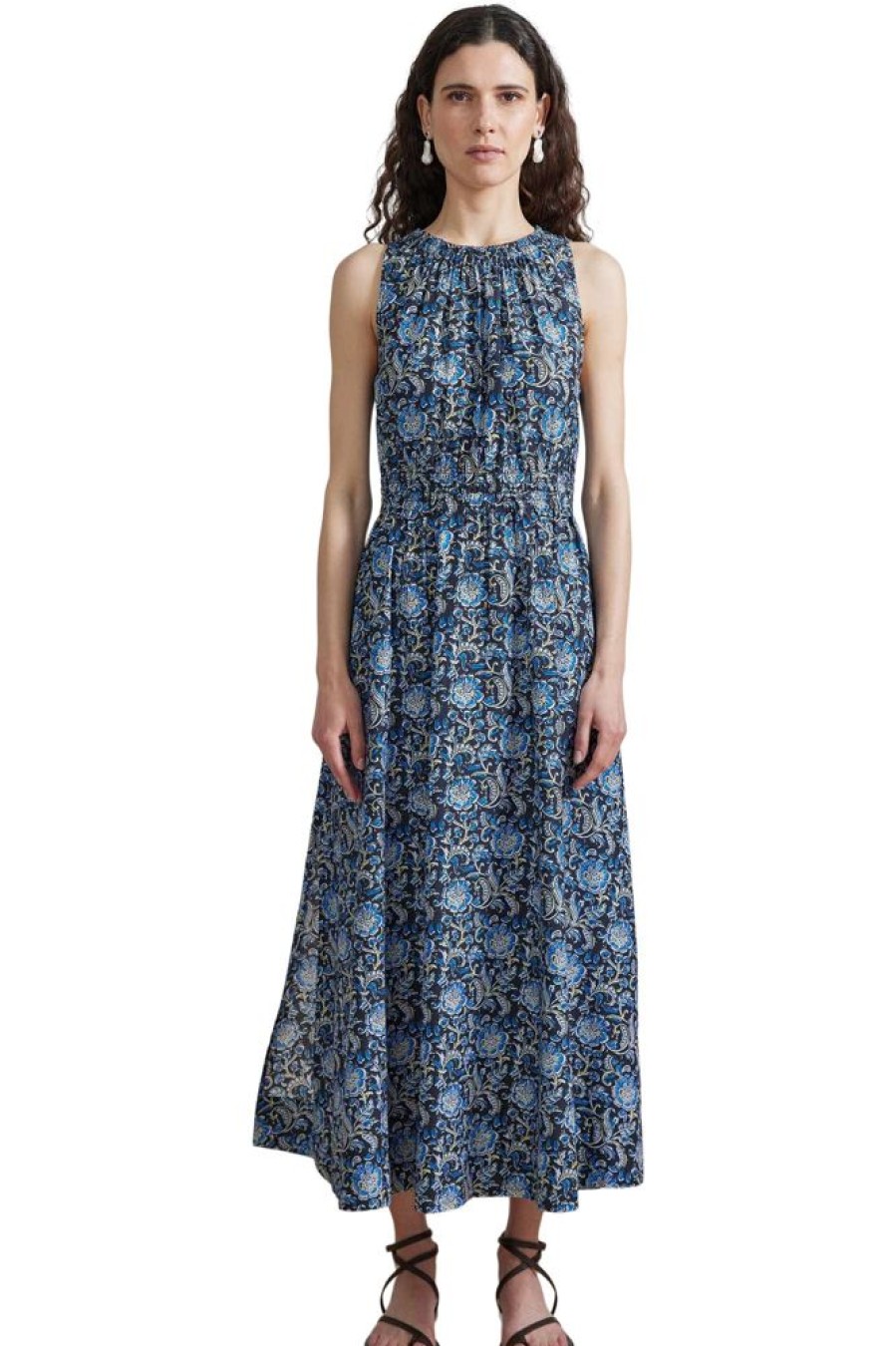 Dresses & Jumpsuits Apiece Apart | Apiece Apart Bali Tank Dress In Fortuna Folk Floral Black