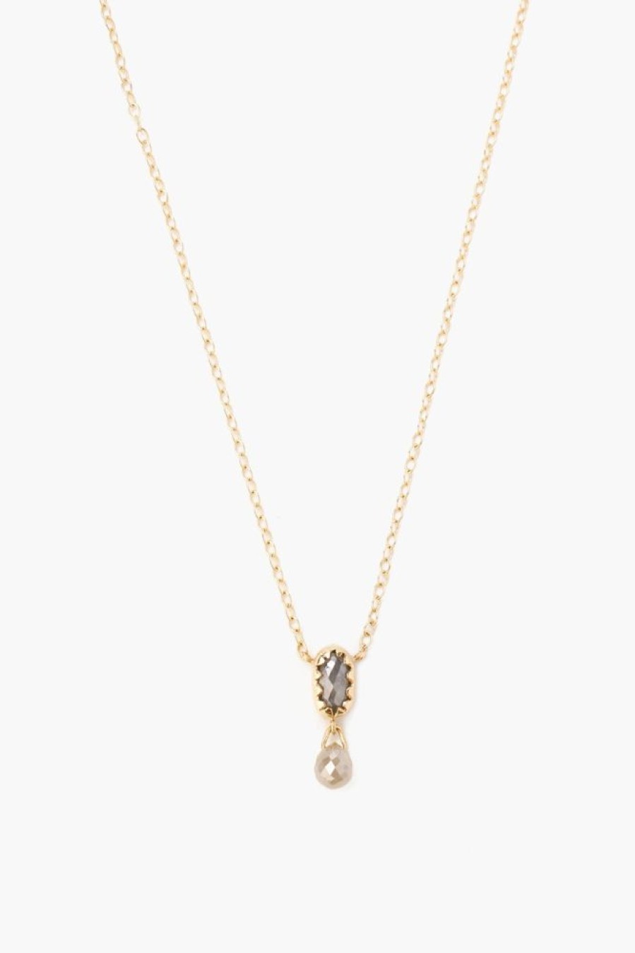 Jewelry CHAN LUU INC. | Chan Luu Serrated Bezel Diamond Necklace In Gold Yellow Gold