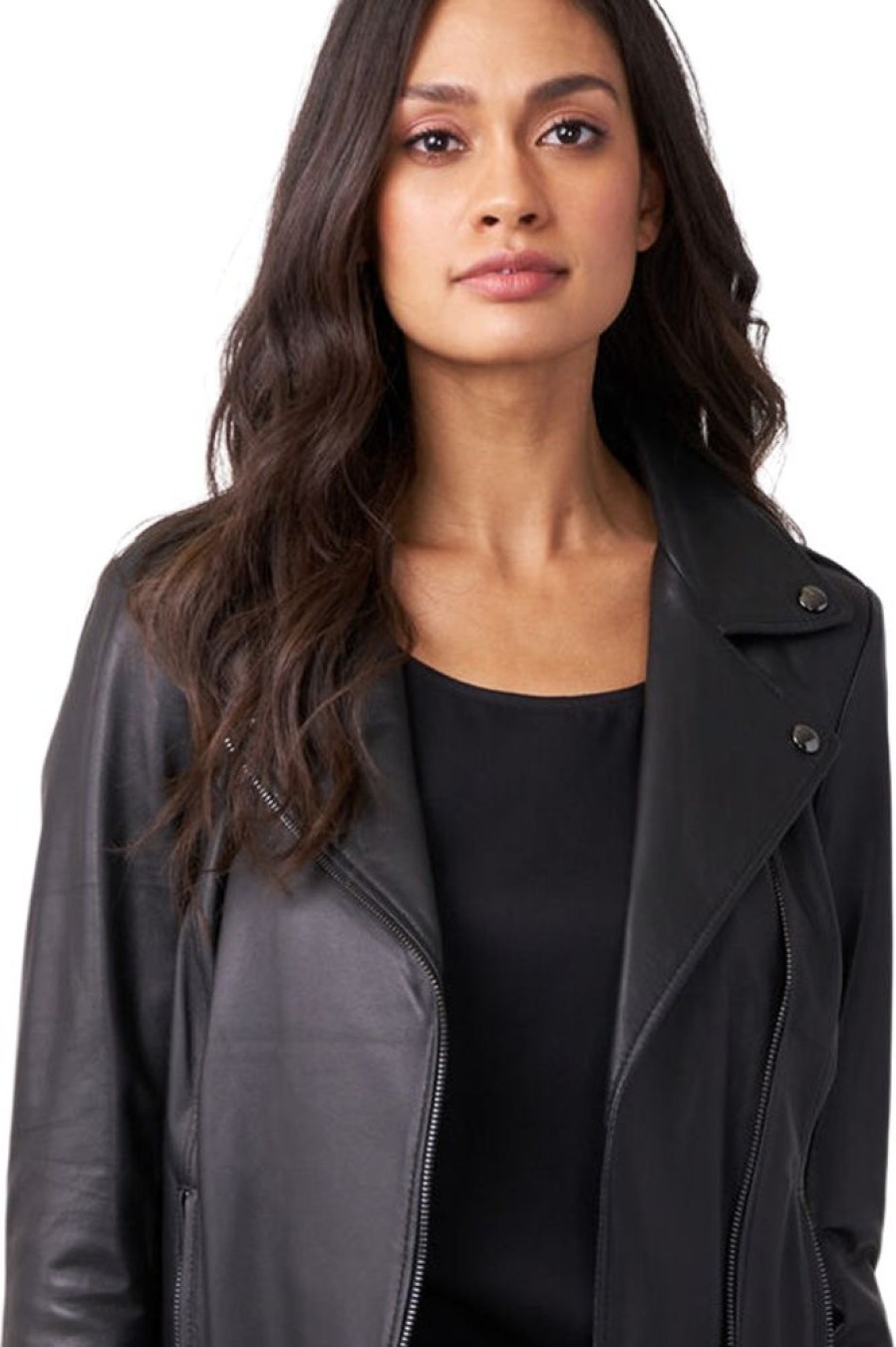 Blazers & Outerwear REPEAT | Repeat Cashmere Leather Moto Jacket