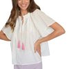 Tops Never A Wallflower | Never A Wallflower Peasant Top In Pink Confetti