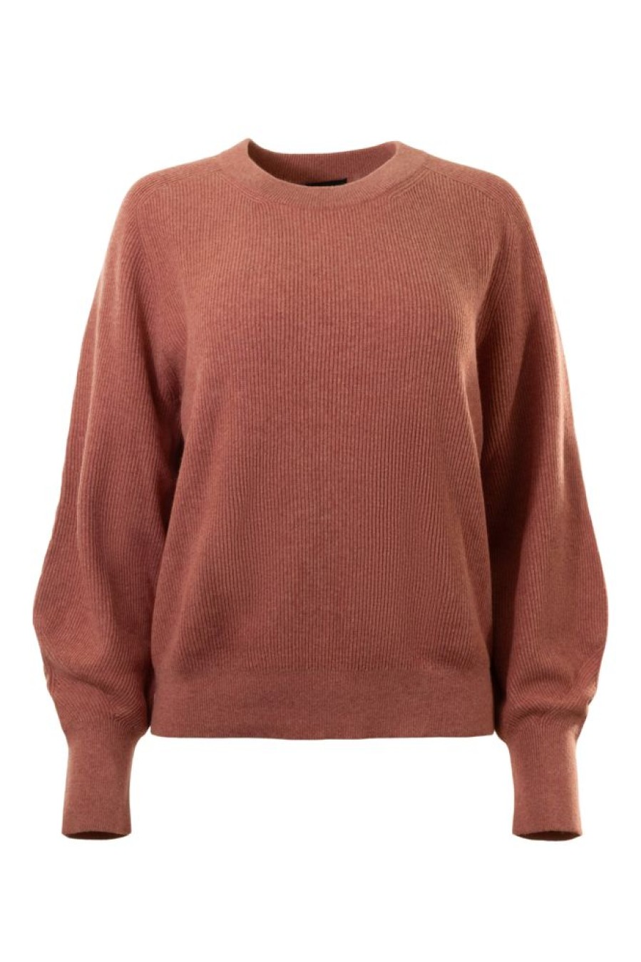 Sweaters REPEAT | Repeat Cashmere Blouson Sleeve Sweater In Cinnamon