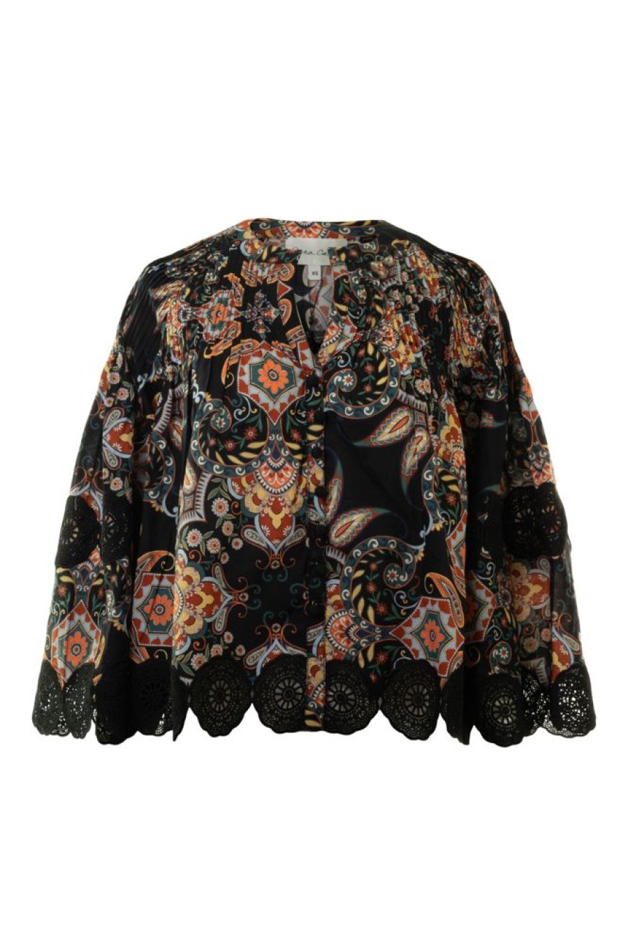 Tops Cara Cara | Cara Cara Emma Top In Black Vintage Paisley