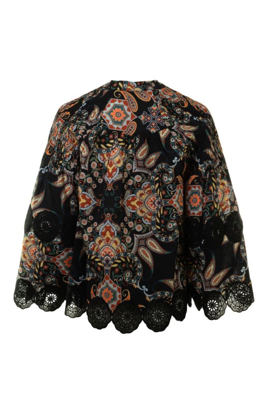 Tops Cara Cara | Cara Cara Emma Top In Black Vintage Paisley