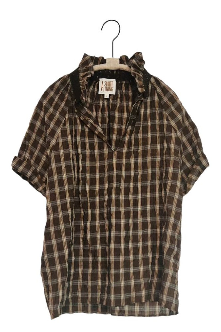 Tops A Shirt Thing | A Shirt Thing Margot Plaid Top In Hazelnut