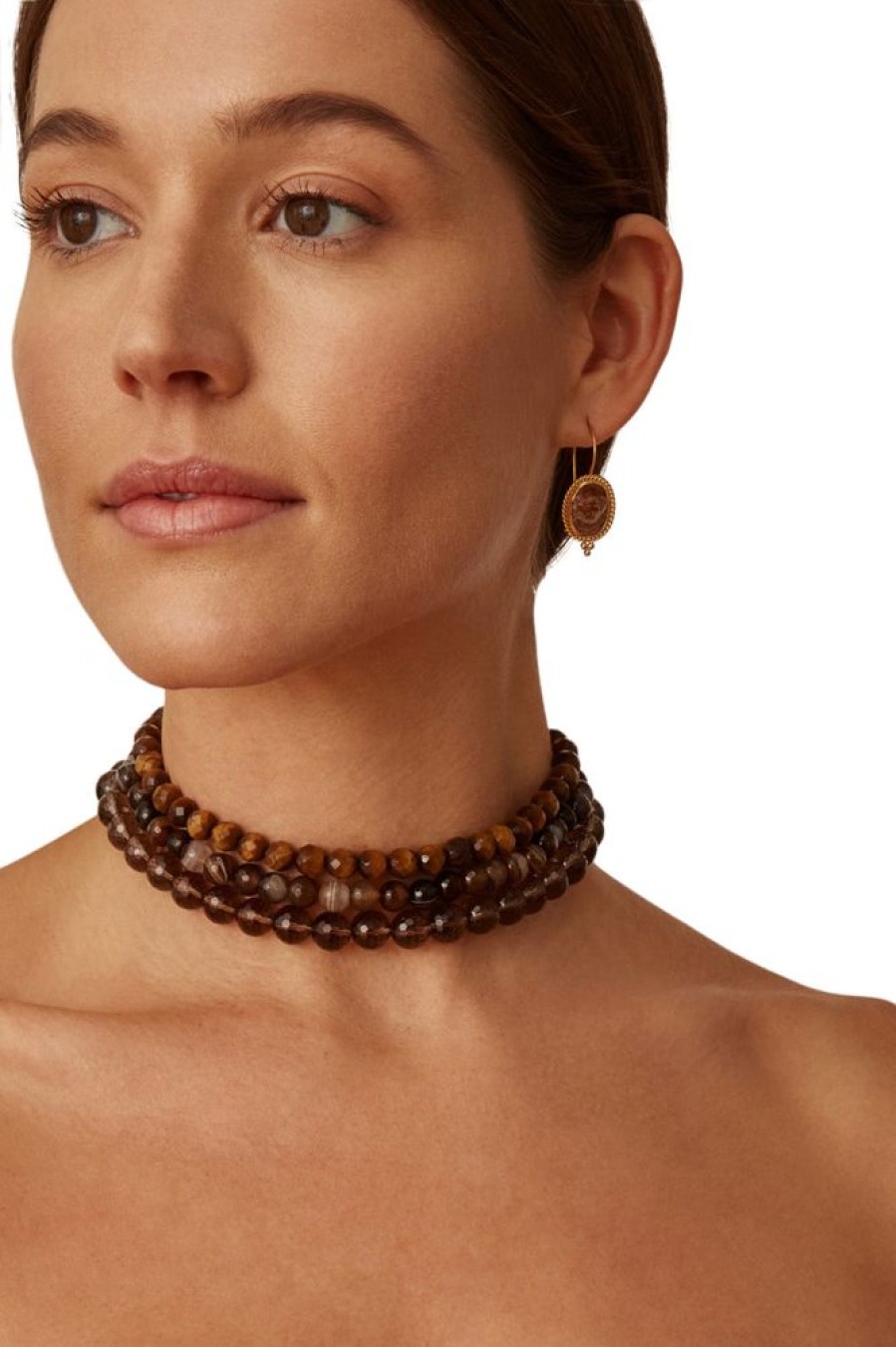 Jewelry CHAN LUU INC. | Chan Luu Tiger'S Eye Collar Necklace Tigers Eye Mix