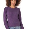 Sweaters REPEAT | Repeat Cashmere Cable Crew In Amethyst