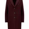 Blazers & Outerwear Harris Wharf London | Harris Wharf London Boiled Wool Overcoat In Burgundi Mouline