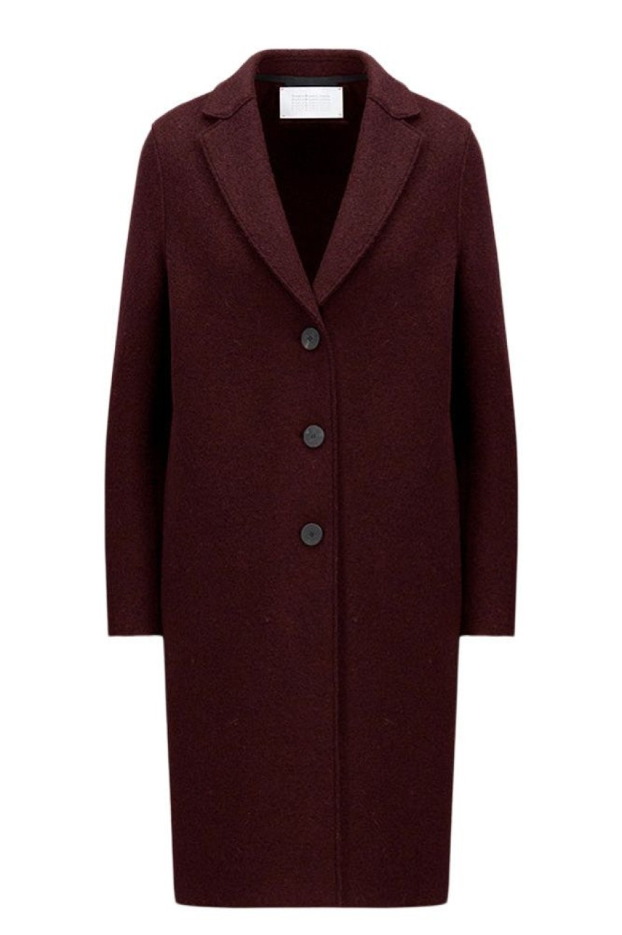 Blazers & Outerwear Harris Wharf London | Harris Wharf London Boiled Wool Overcoat In Burgundi Mouline