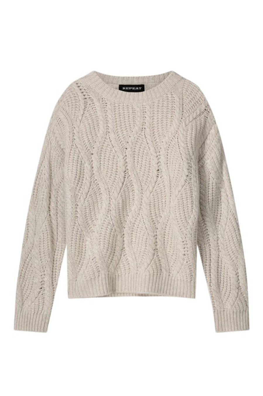 Sweaters REPEAT | Repeat Cashmere Chunky Cashmere Cable Knit Sweater In Sand