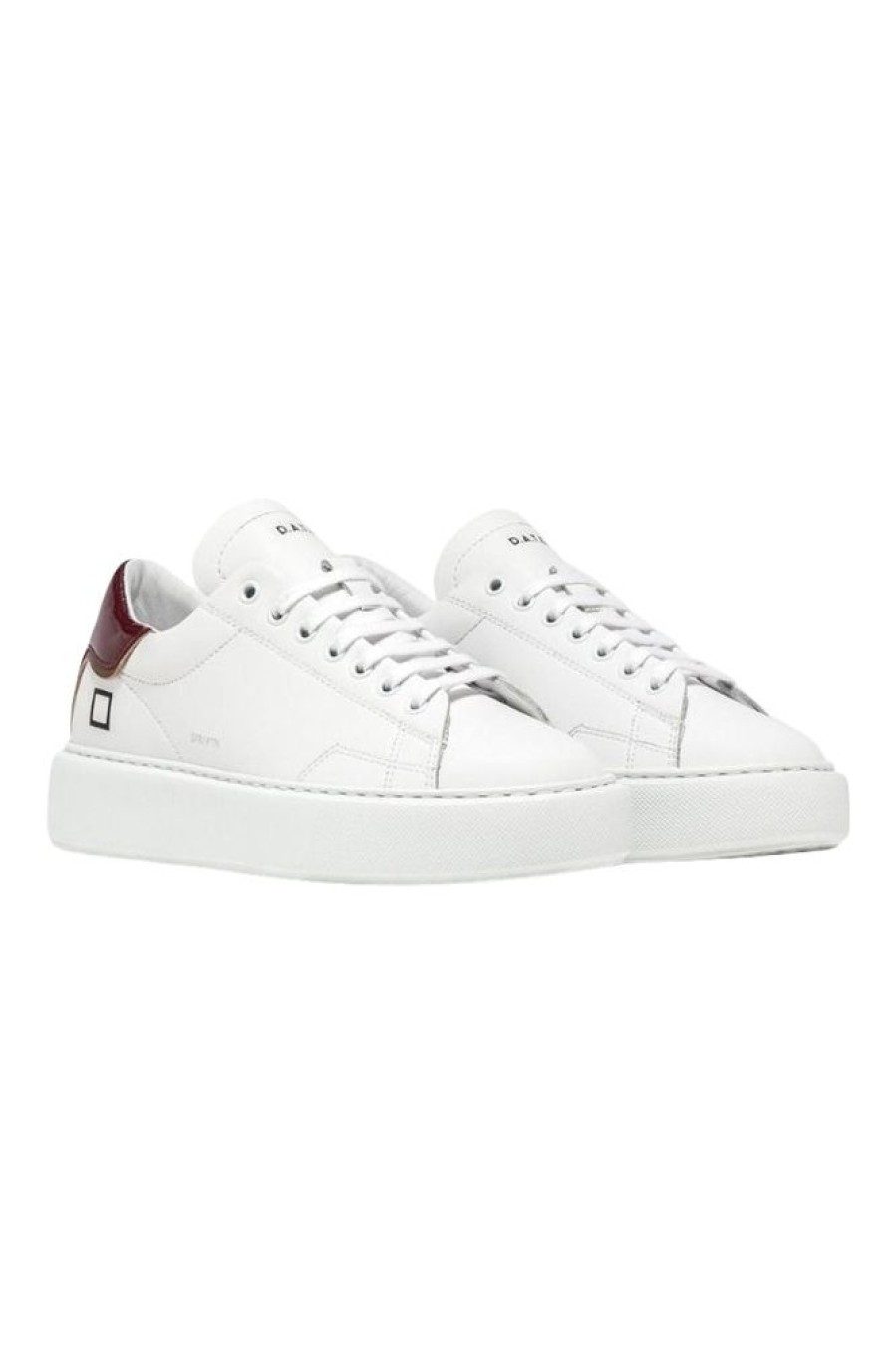 Accessories D.A.T.E | D.A.T.E. Sfera Patent Sneaker In White Bordeaux White - Bordeaux