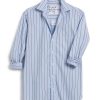 Tops Frank & Eileen | Frank & Eileen Joedy Boyfriend Button-Up Shirt In Green, Blue Stripe Green Blue Stripe