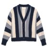 Sweaters The Great | The Great Fluffy Slouch Cardigan In Navy Stripe