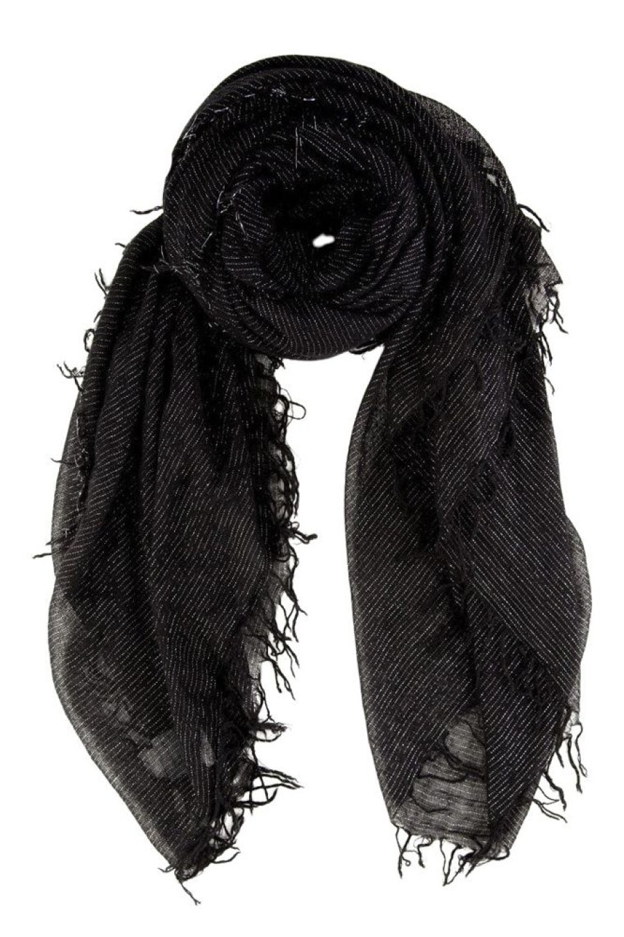 Accessories CHAN LUU INC. | Chan Luu Cashmere Silk Lurex Scarf In Black Silver Black-Silver