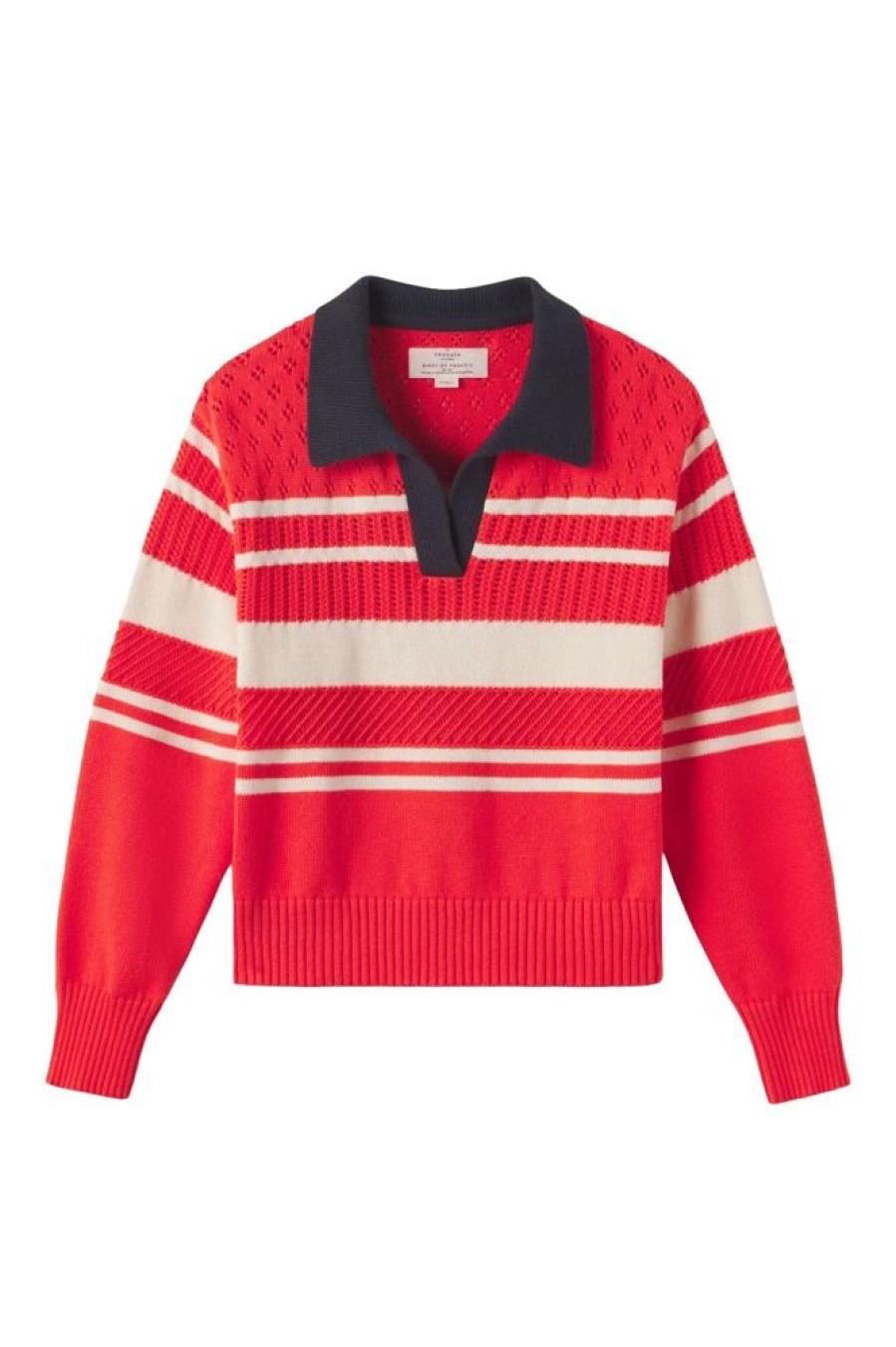 Sweaters Trovata | Trovata Birds Of Paradis Parker Polo Sweater In Red