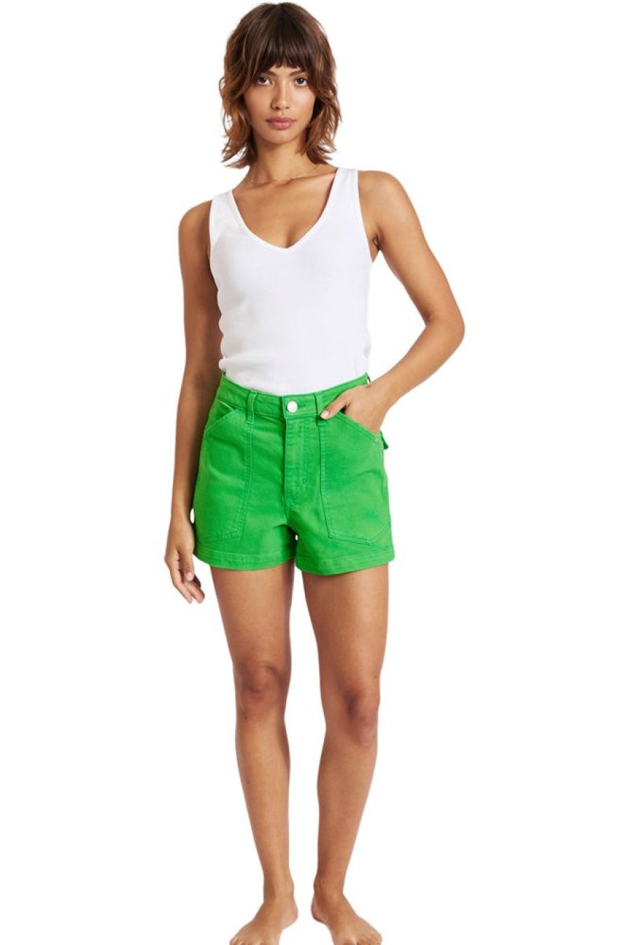 Pants, Shorts, & Skirts Amo Denim | Amo Denim Severine Cargo Shorts In Grass