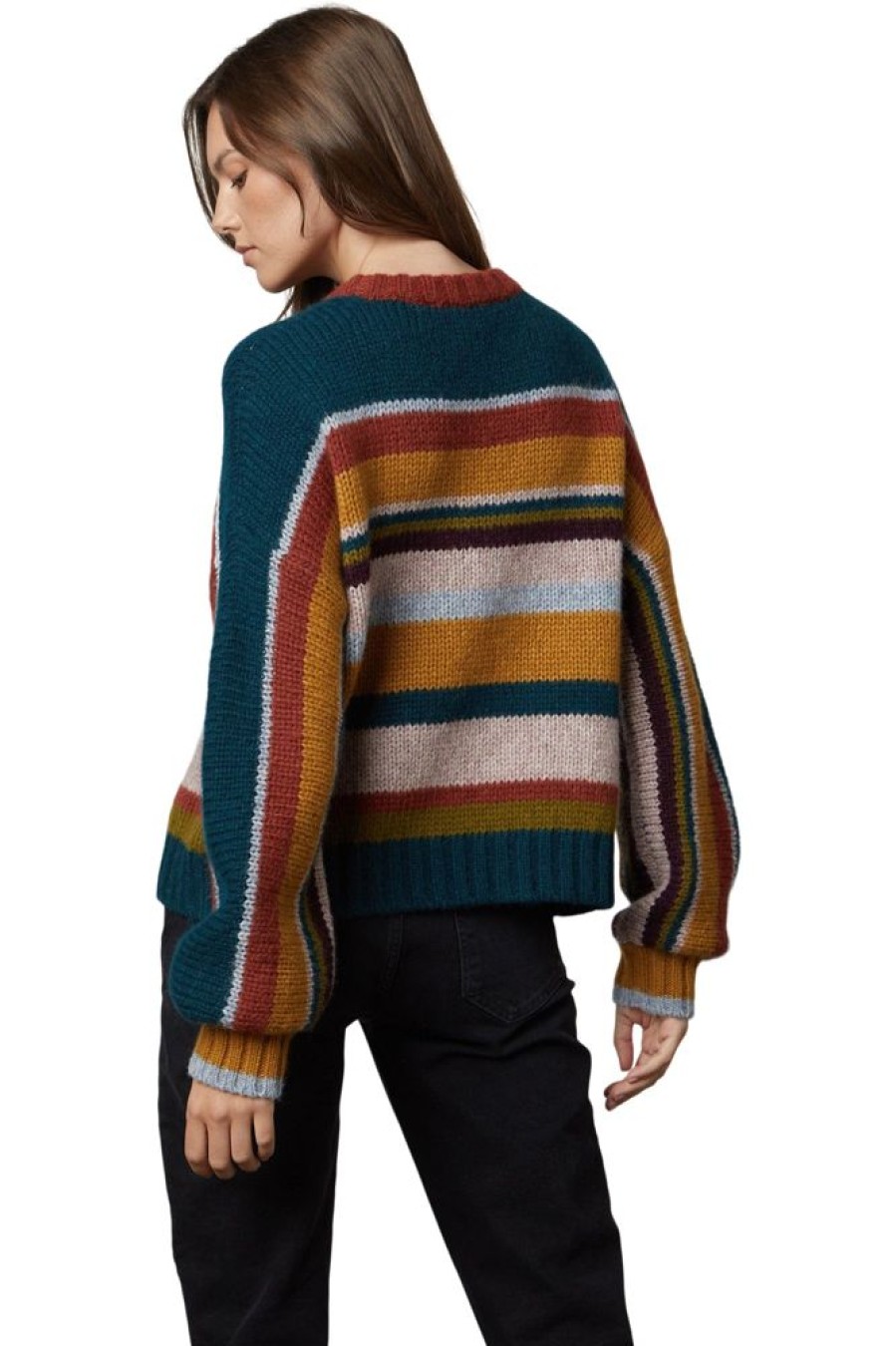 Sweaters VELVET | Velvet Samara Baby Alpaca Stripe Crewneck In Multi