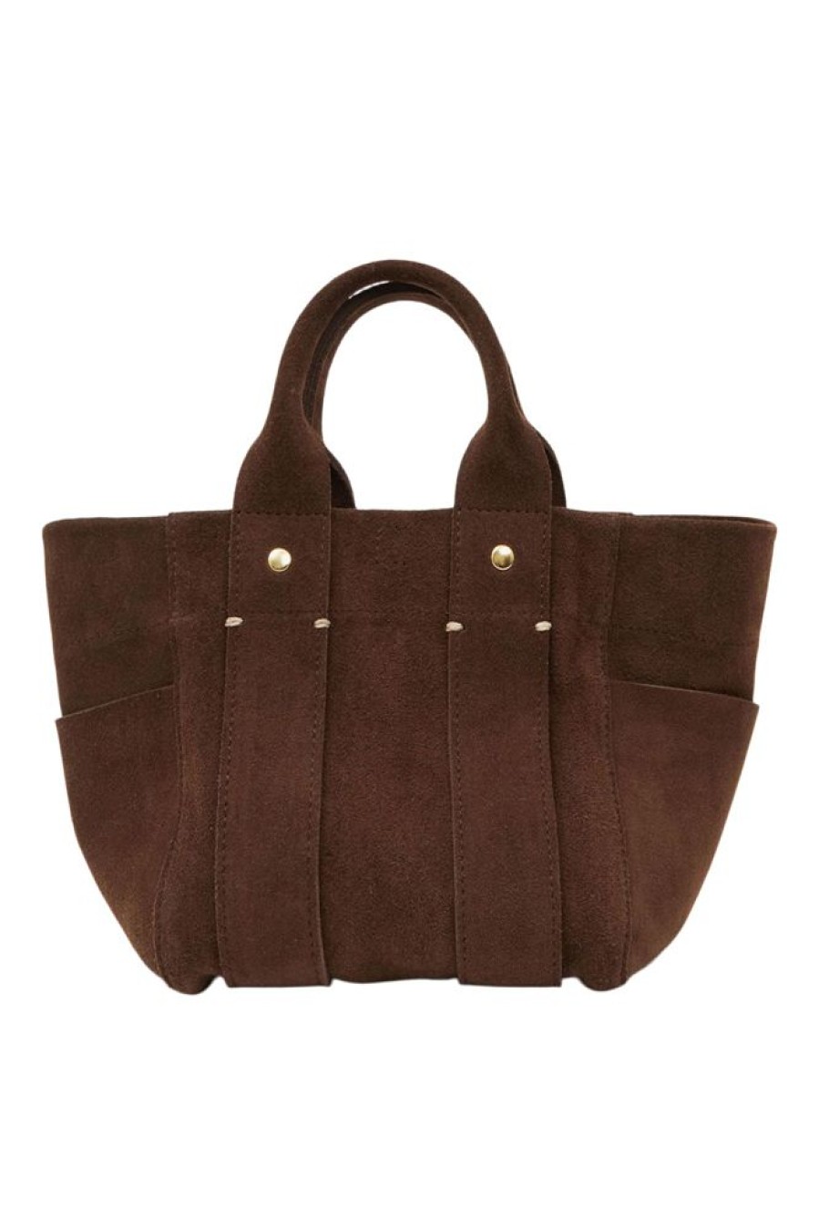 Accessories CLARE V. | Clare V. Le Petit Box Tote In Chocolate Suede