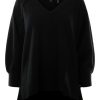 Sweaters REPEAT | Repeat Cashmere V-Neck Whipstitch Sweater In Black