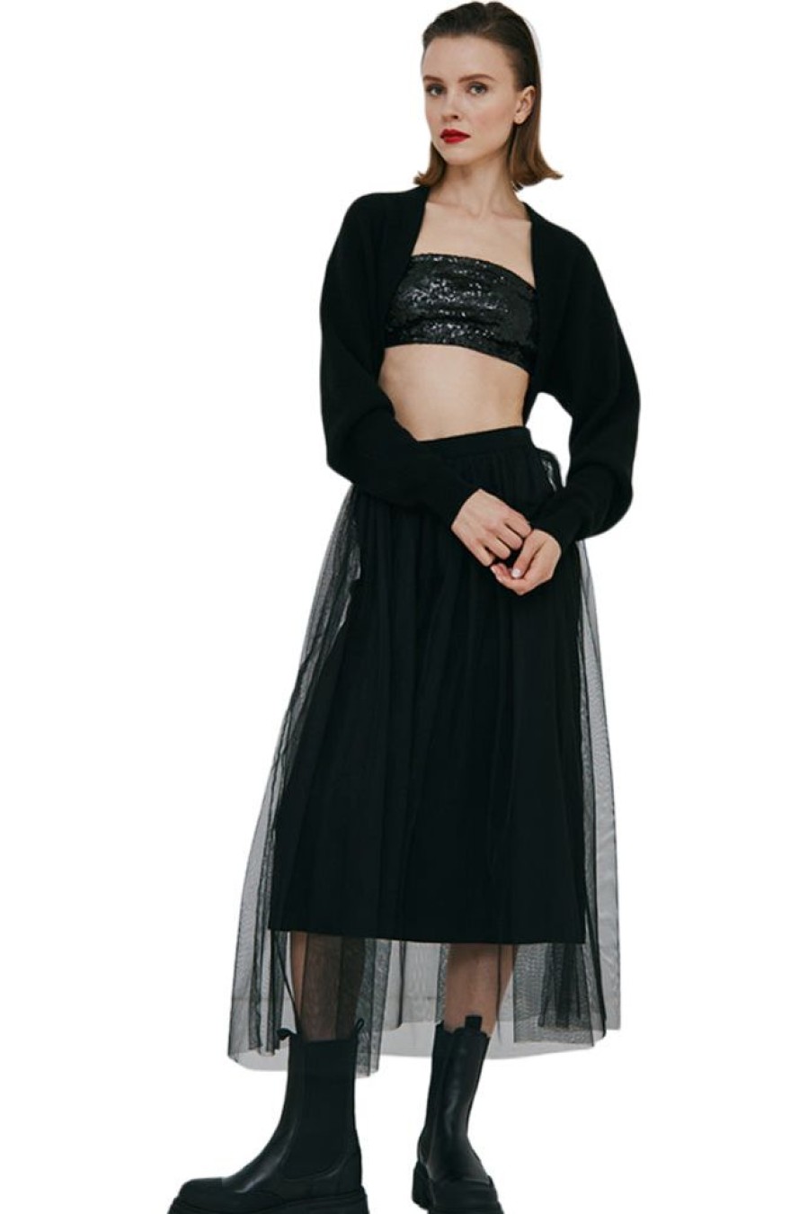 Pants, Shorts, & Skirts AUTUMN CASHMERE | Autumn Cashmere Gathered Skirt With Tulle In Black