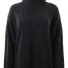 Sweaters REPEAT | Repeat Cashmere Two Way Textured Turtleneck Sweater In Dark Grey