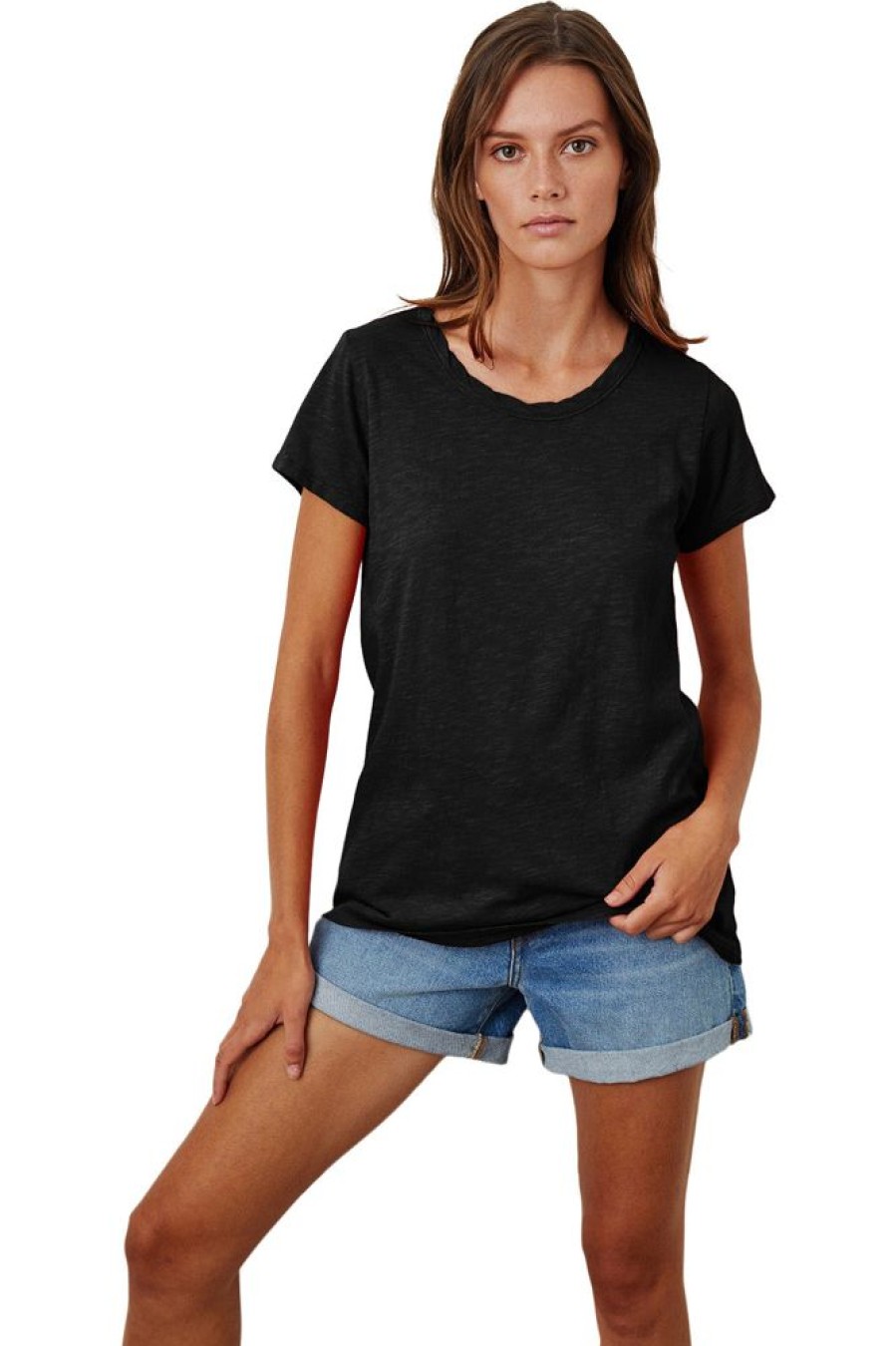 Tops VELVET | Velvet Tilly Original Slub Crew Neck Tee