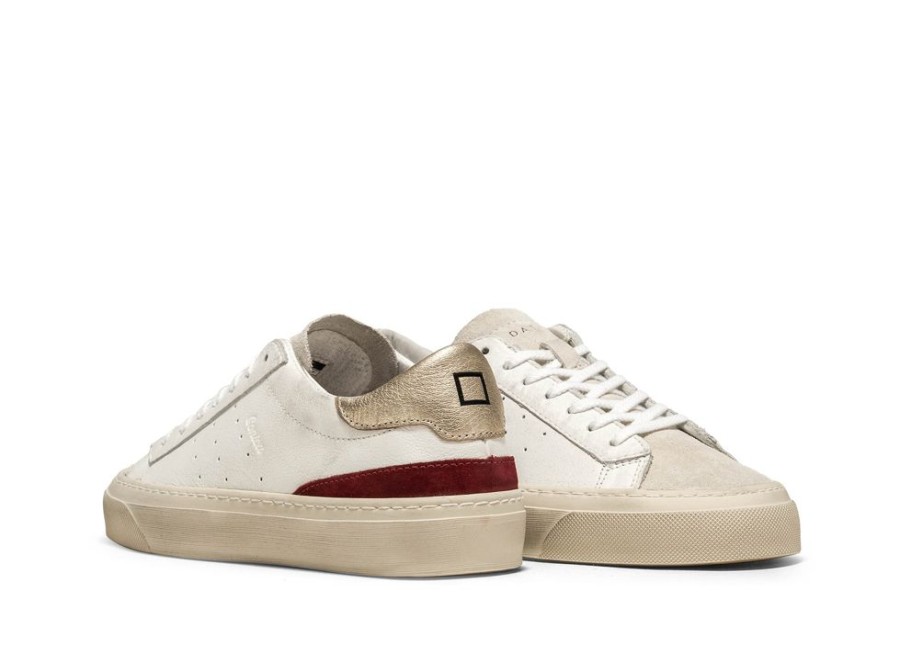 Accessories D.A.T.E | D.A.T.E. Sonica Vintage Calf Sneaker In White-Platinum