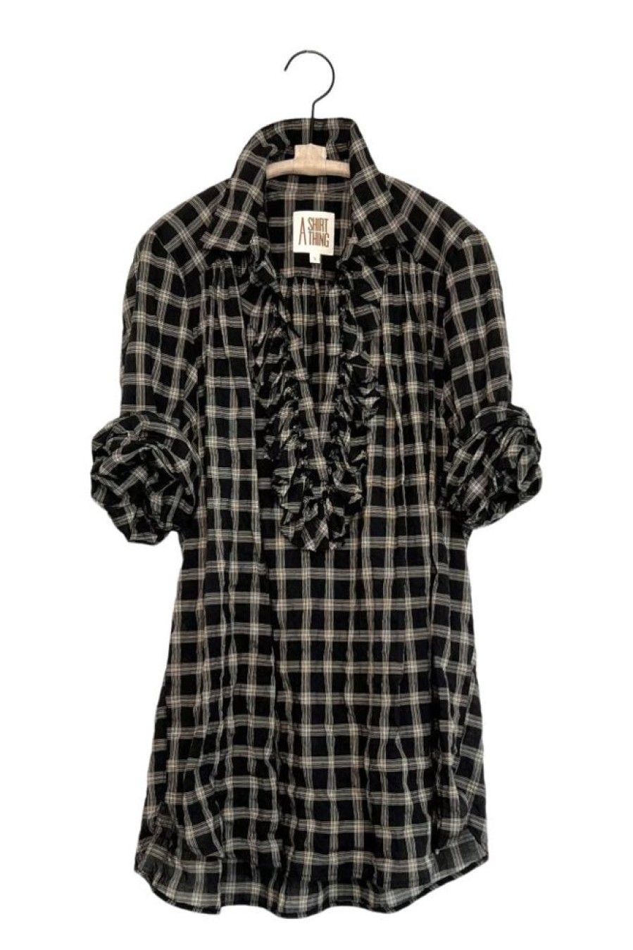 Tops A Shirt Thing | A Shirt Thing Celine Plaid Top In Black