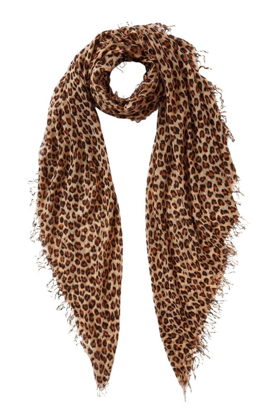 Accessories CHAN LUU INC. | Chan Luu Cashmere Silk Leopard Print Scarf Roasted Pecan