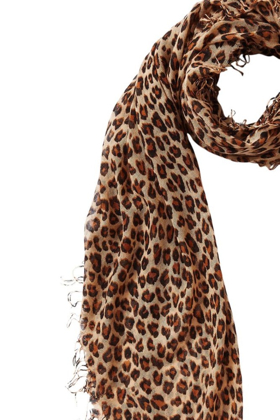 Accessories CHAN LUU INC. | Chan Luu Cashmere Silk Leopard Print Scarf Roasted Pecan