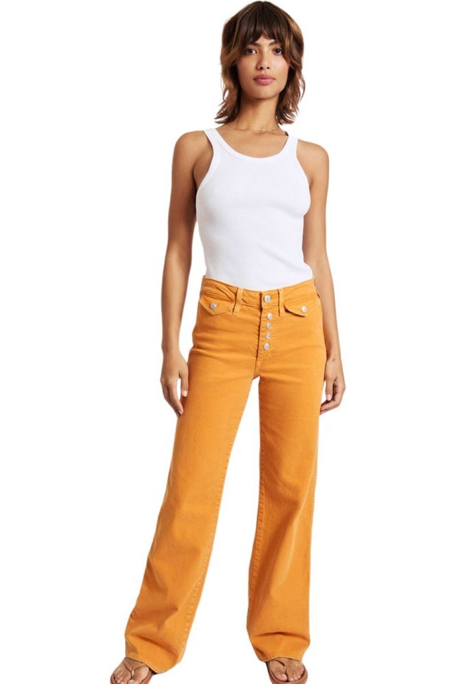 Pants, Shorts, & Skirts Amo Denim | Amo Denim Sylvia Straight Leg In Apricot