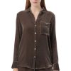 Tops ATM AnthonyThomas Melillo | Atm Velvet Boyfriend Shirt In Truffle Grey