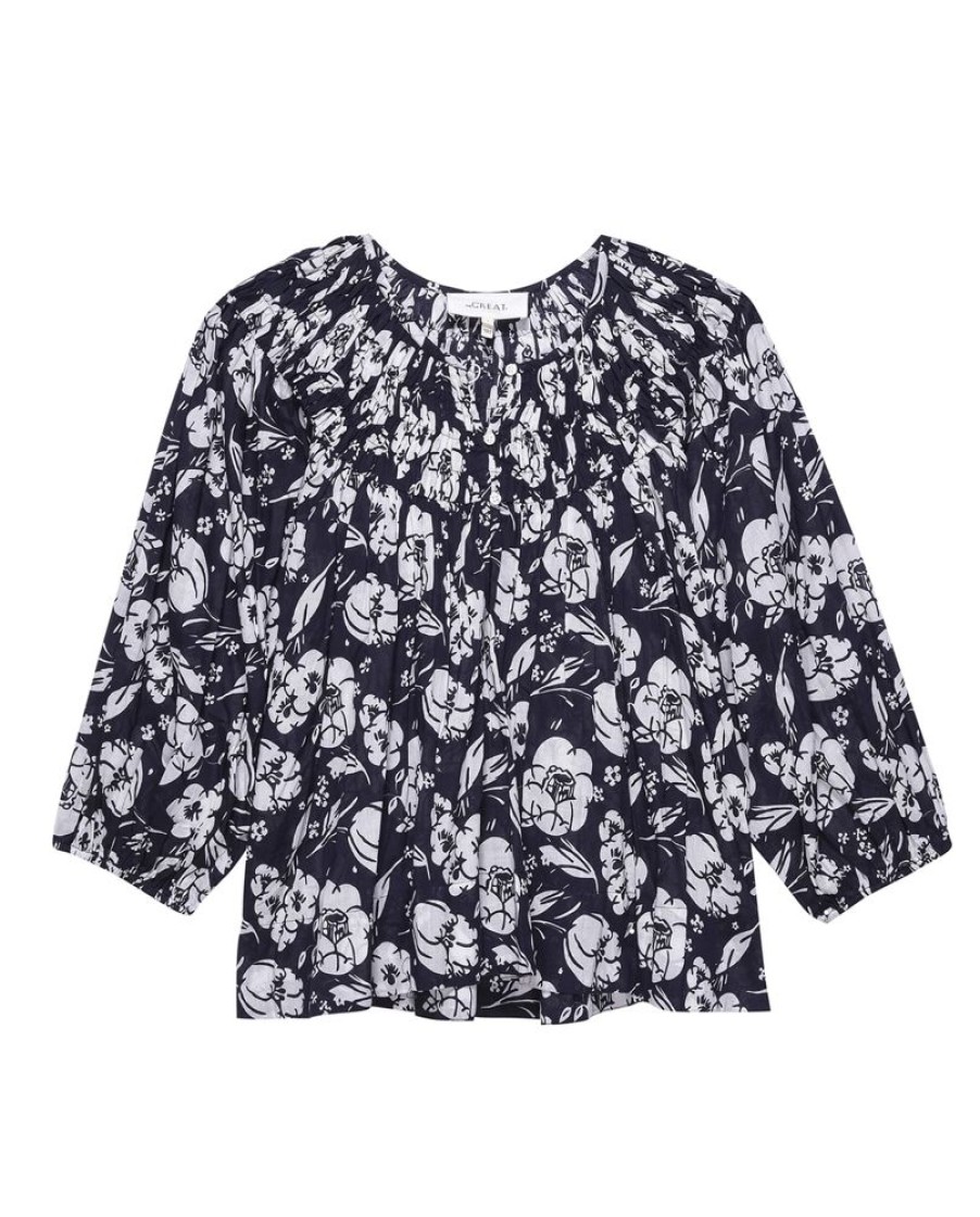 Tops The Great | The Great Swift Top In Navy Whisper Floral