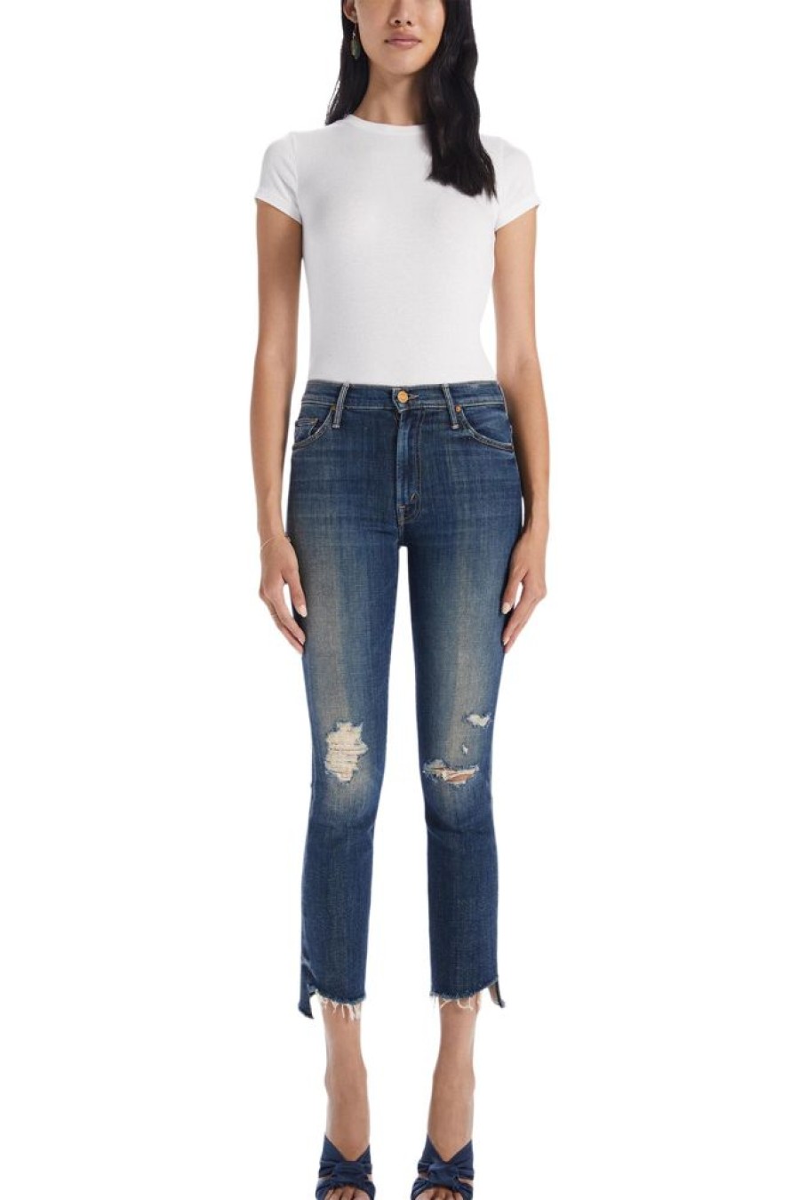 Denim Mother Denim | Mother Denim The Insider Crop Step Fray In Wicked Wildflower